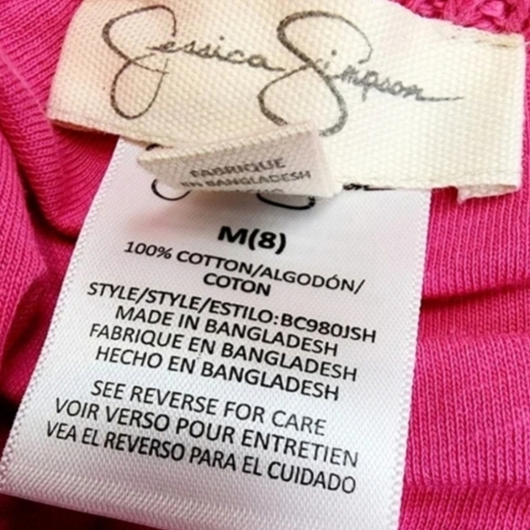 Jessica Simpsons Pink Crochet Wide Leg Pants - Picture 6 of 8